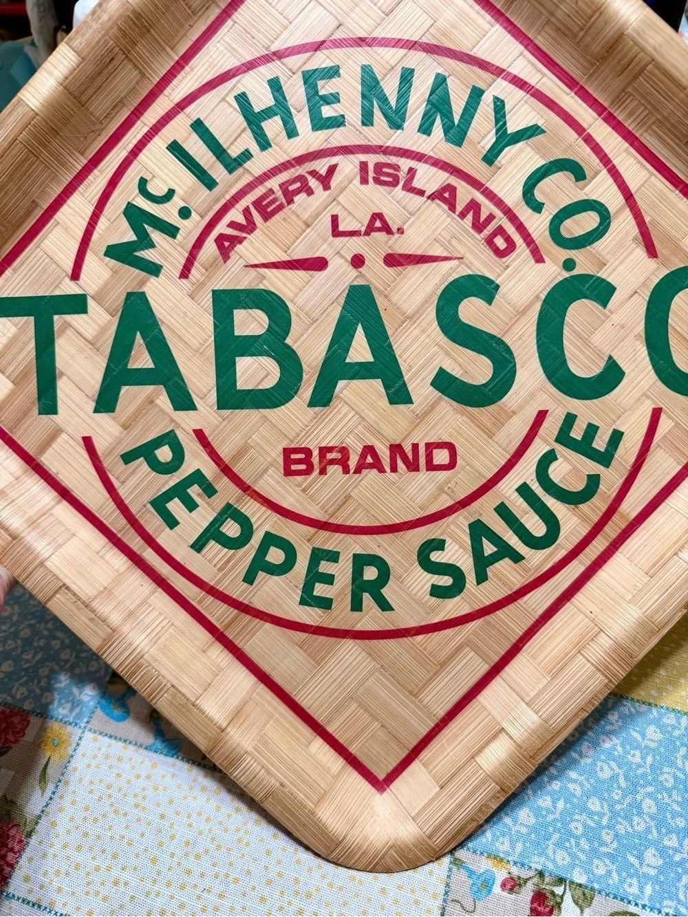 McIlhenny Co. Tabasco Brand Pepper Sauce tray. Tabasco Bamboo Serving Tray